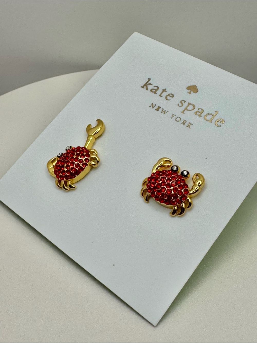 KATE SPADE Shore Thing Crab Stud Earrings NEW